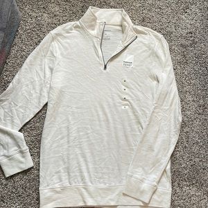 Sonoma cream ¾ zip light weight long sleeve shirt
